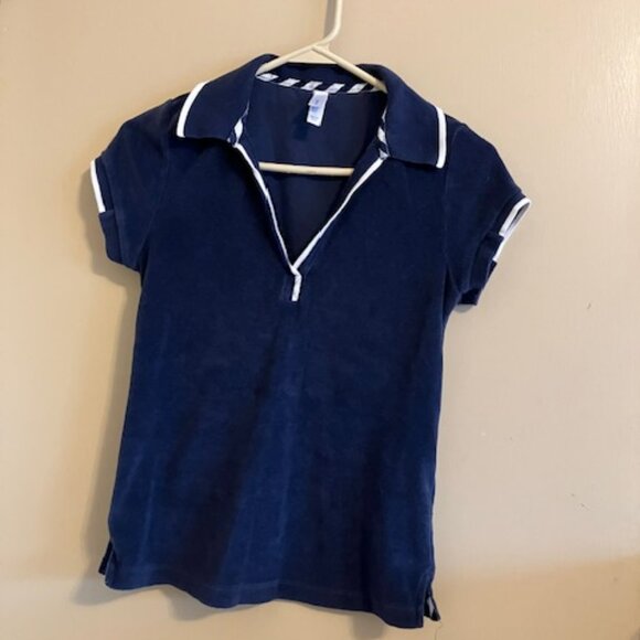 Navy Blue Terry Top - Picture 1 of 4